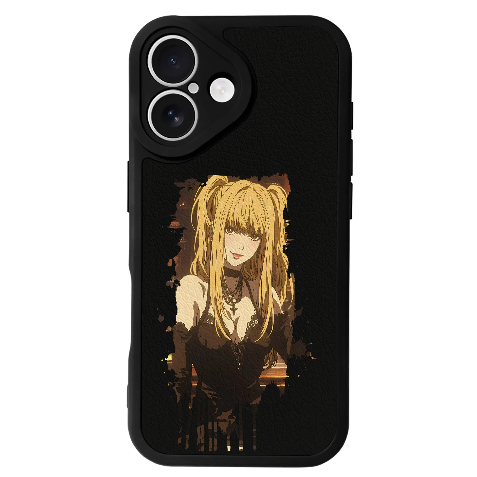 デスノート グッズ,弥海砂 - IPhone 16シリーズ対応 ・ シリコンスマホケース ・ レザー調 ・ 高精度フィット ・ 耐衝撃 ・ ワイヤレス充電対応 ・ 精密カット